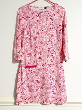 Cabana Life x Talbots Pink Paisley Shift Dress XS UPF 50+ Coverup